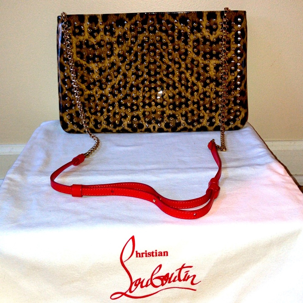 Christian Louboutin Loubiposh Animal print Crossbody Clutch